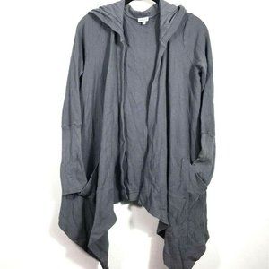 Splendid Womens Cardigan Sweater Gray Waffle Long